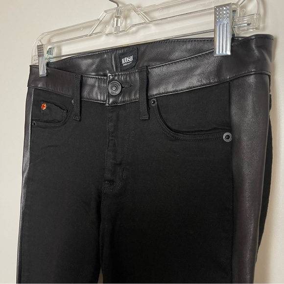 Hudson  Vintage Leeloo Super Skinny Crop Black with Lambskin Leather Trim, 26 - Picture 4 of 16